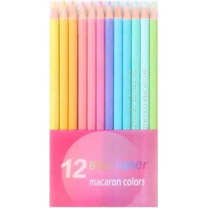 12 crayons de couleurs Macaron